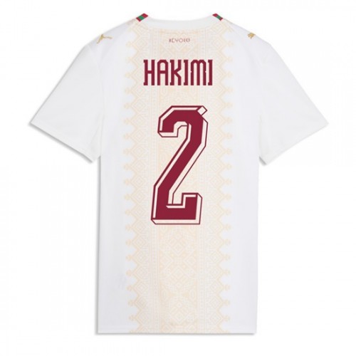 Stroje piłkarskie Maroko Achraf Hakimi #2 Koszulka Wyjazdowej dla damskie MŚ 2026 Krótki Rękaw